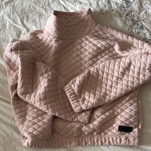 Calvin Klein Dusty Pink Quilted Turtleneck Sweater
